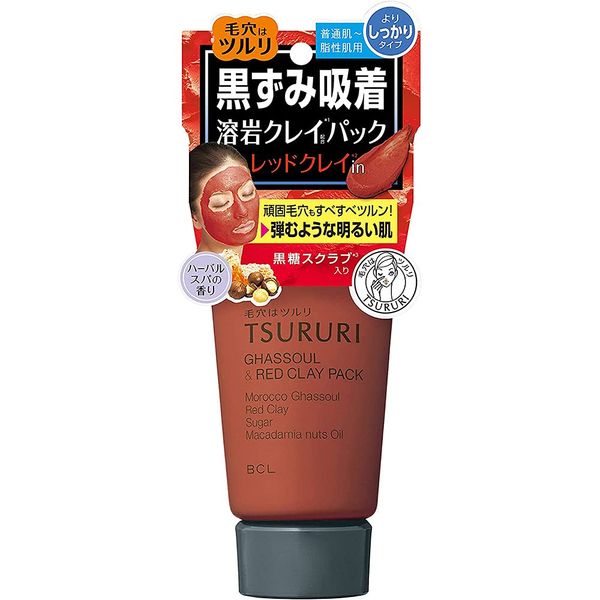 Tsururi Ghassoul Face Pack Red Plus 150g (Green Tea Set)