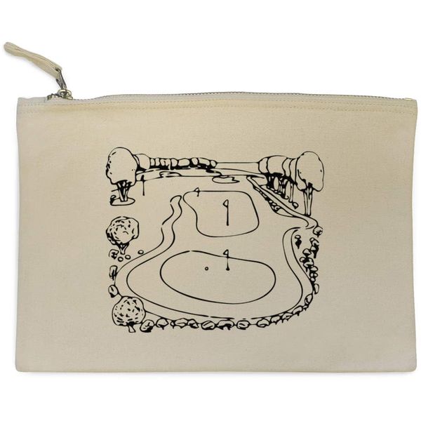 'Golf Course' Canvas Clutch Bag/Accessory Case (CL00038580)