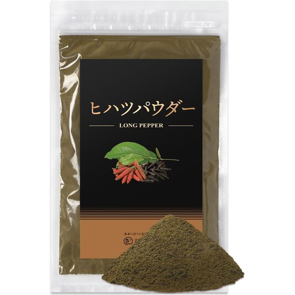 Saiwa Shoten Hihatsu Powder, Additive-Free, 100% Made in India, Long Pepper, Powder, 3.5 oz (100 g), Pepper with Zipper