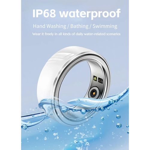 Yoidesu Smart Ring for Women & Men, IP68 Wearable Health Ring for Monitor Fitness Sleep Heart Rate Remote Camera Control, Ceramic Fitness Ring with APP (21.5mm)