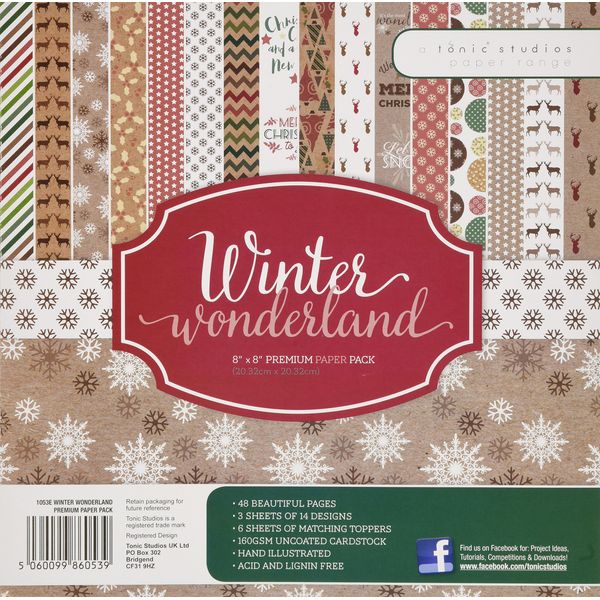 Tonic Studios 1053e Winter Wonderland Premium Paper Pack, Multicolor