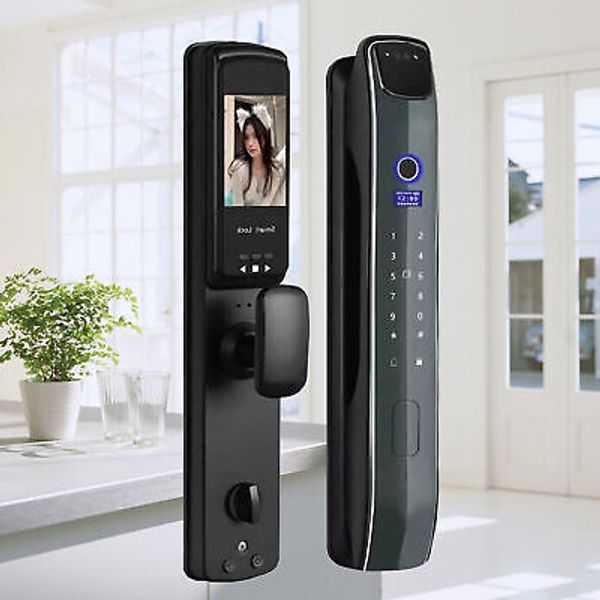 3D Face Smart Door Lock Security Camera Monitor Intelligent Fingerprint Password