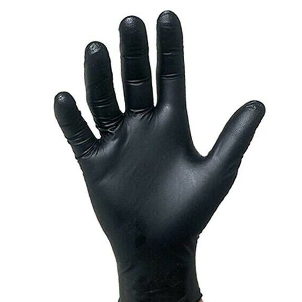 Cleaning Glove, Heavy Duty, BLACK Nitrile Powder-Free, Size L, Polybag Pack