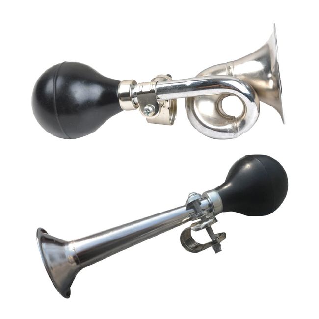 Saki & Masa Bicycle Horn, Retro Bell Bugle Horn, Cheering Goods, Swirls & Straight, Set of 2