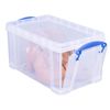 Really Useful Box Plastic Storage 8 Litre Open Fronted Box Clear