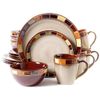 Gibson Casa Estebana 16-piece Dinnerware Set Service for 4, Beige and Brown - 70736.16RM