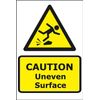Dibond Aluminium sign Caution Uneven surface - 30 x 20 cm