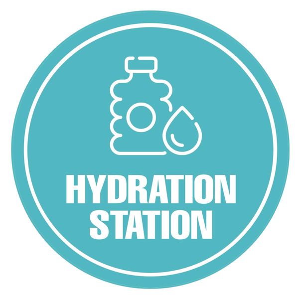 Circle Plus Hydration Station Wall or Door Sign | Easy Installation | Business & Studio Signage - Medium