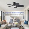 Ceiling Fans with Lights and Remote/App Control, 45 Inch Low Profile Tropical Ce