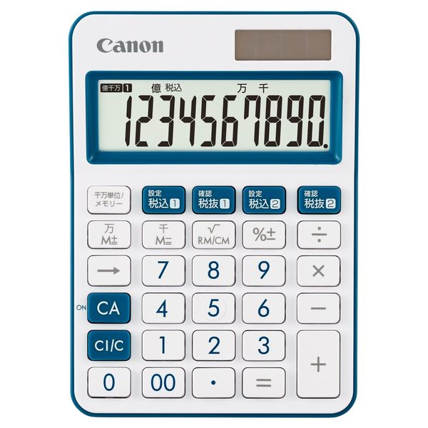 Canon LS-105WUC-NV Colorful Calculator, 10 Digits, Mini Tabletop Size, W Tax Function, Antibacterial Specifications