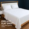 180 Thread Count 100% Pure Cotton Percale Flat Sheet (Chocolate, Double: 224x248cm)