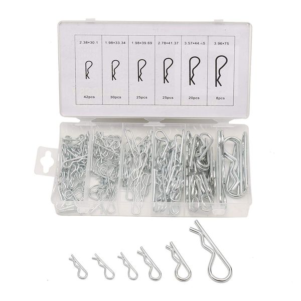 KATSU Cotter Pins Assortment Kit 150PCs, Stainless Steel R Clips Cotter Pins Spring Split Pins Kit Use on Hitch Pin Lock Systems for Automotive, Mechanics, with Storage Box 990374