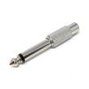 DRUT 2pcs 6.35mm Mono Jack to RCA Phono Socket Cable Adapter (Silver)