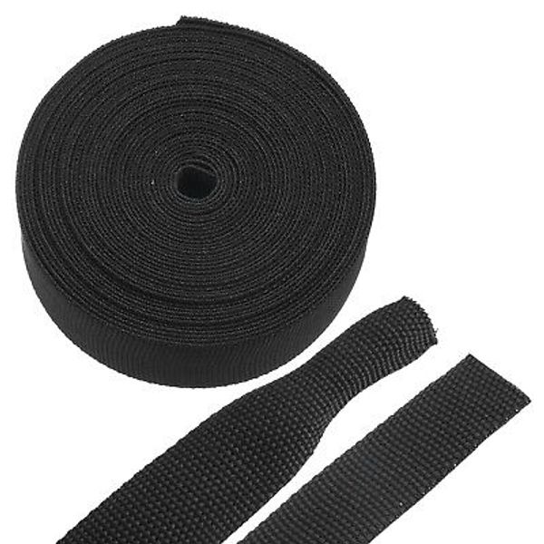 Braided Cable Sleeves , 7/8" 26ft Black PET Heat Shrinkable Cord Protector