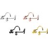 PIERCINGLINE Titanium nose piercing spiral | 3 BALLS | nose stud - black colours