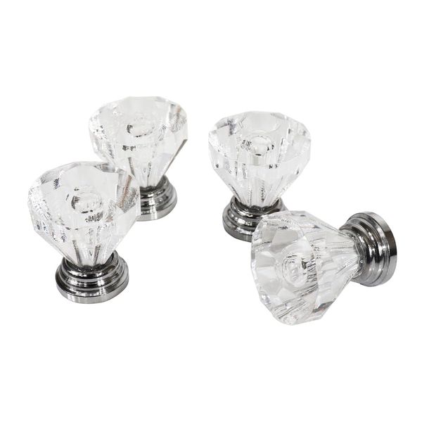 Merucy Set of 4 Glass Knobs Knobs Knobs Handles Cabinet System Kitchen Knobs Dresser Pull Handles Crystal