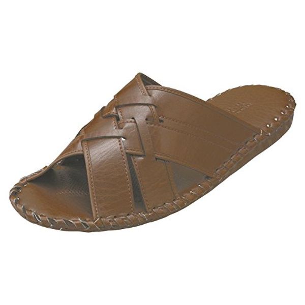 Pansy 9729 Men's Slippers, Men's Room Pang Celet, Artificial Leather, Sanseine, Braun