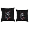 Black German Shepherd American Flag 4th July German Shepherd Throw Pillow