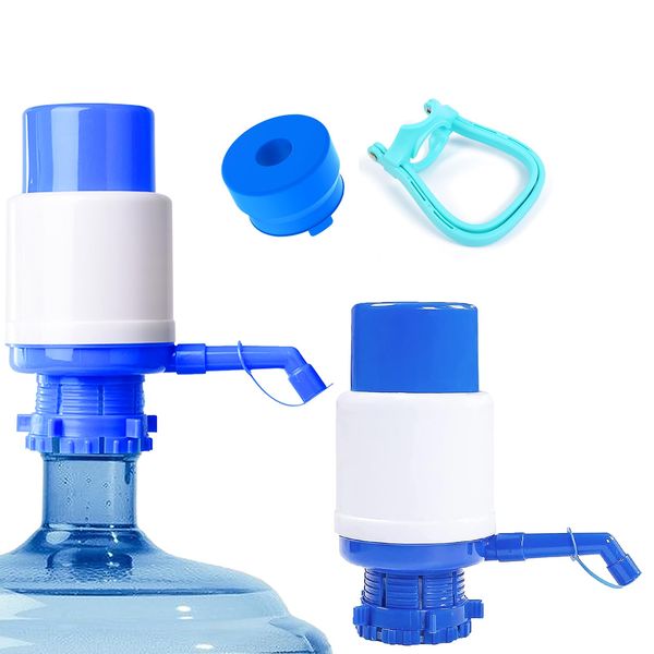 2Pcs Water Jug Pump, Universal 2-5 Gallon Water Bottle Pump, Manual Hand Water Pump Drinking Fountain Pressure Pump, Portable Water Dispenser Pump Home Office Travel Camping Kitchen Outdoor