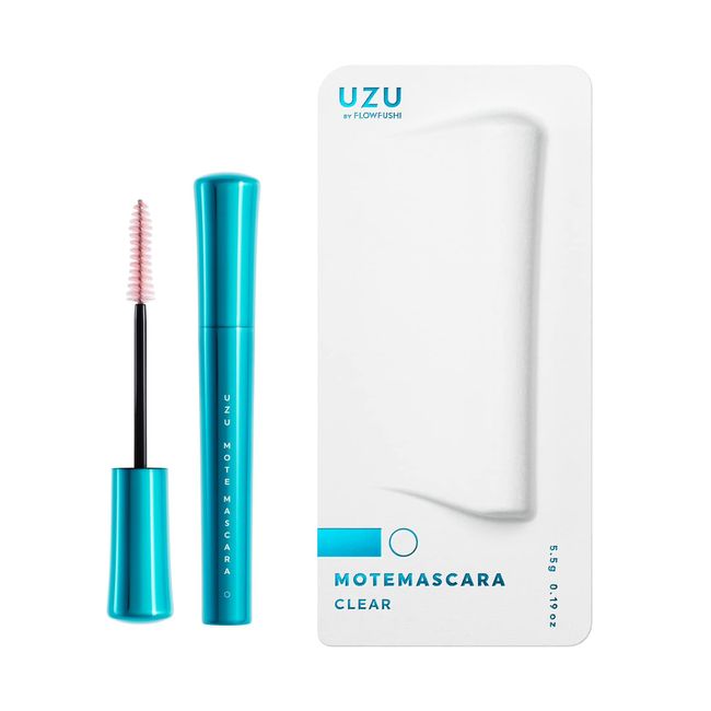 UZU BY FLOWFUSHI Mote Mascara (Clear), For Pineke/Eyebrows, Eyelash Care, Water Resistant, Off Hot Water, Alcohol Free, Hypoallergenic