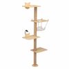 COZIWOW Wall Mounted Scratching Post 4-Tier Cat Climbing Tower Cat Perch Hammock