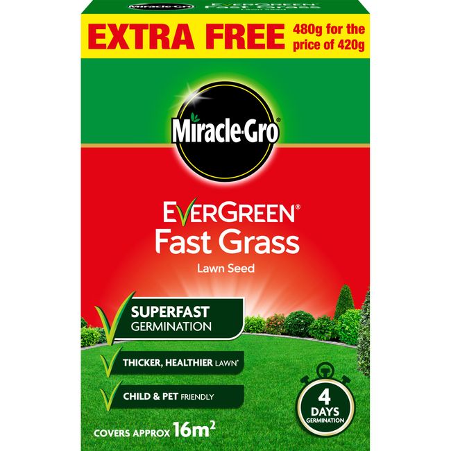 Miracle-Gro EverGreen Fast Grass Lawn Seed 480g