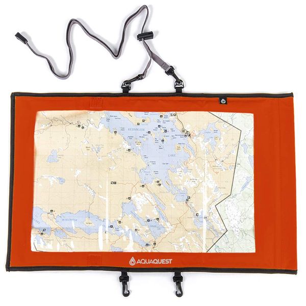 Aqua Quest TRAIL Map Case 100% Waterproof Black, Yellow, Orange, Blue, Green (Orange)