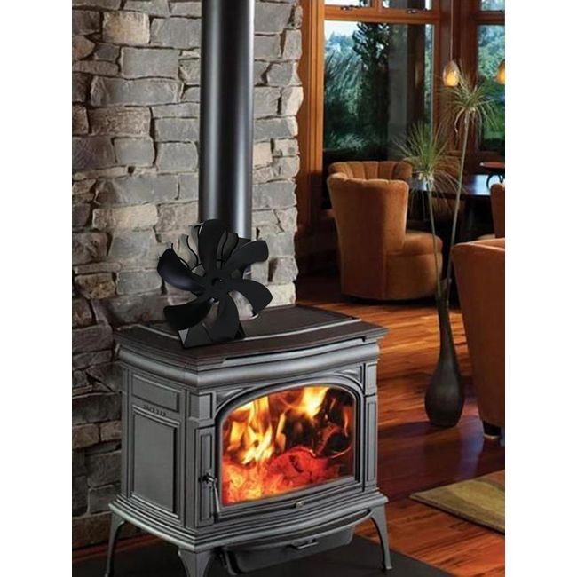 New 5 Blades 1100rpm Heat Powered Wood Stove Fan Wood Log Burner Fireplace  Fan