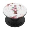 PopSockets Purple Letter T Magnolia Eucalyptus Flower Monogram with Retractable Base and Handle for Smartphones and Tablets