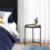 Pemberly Row Modern Circle Mid-Century Modern Side Table in Black