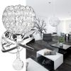 WeFoonLo Round Modern Crystal Wall Light Chrome Finish Bedroom Wall Sconce Lighting Fixture with Switch and Plug, E27 Socket