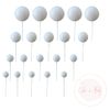 Faux Coloured Polystrene Cake Topper Ball Spheres (White)