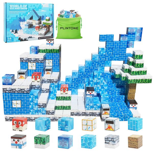 Build Mine Magn World Magn Blocks, Ice and Snow Wonderland Building Blocks Set for Kids Ages 4-12, Featuring Magn Building Cubes and Magn Blocks, Perfect STEM Toys for Creative Play