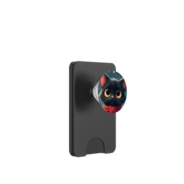 Winter Whiskers: Cozy Cat Charm PopSockets PopWallet for MagSafe