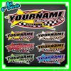 8" Custom Your Name Racing Decals Trailer Car IMCA Model Modified Sprint Stock