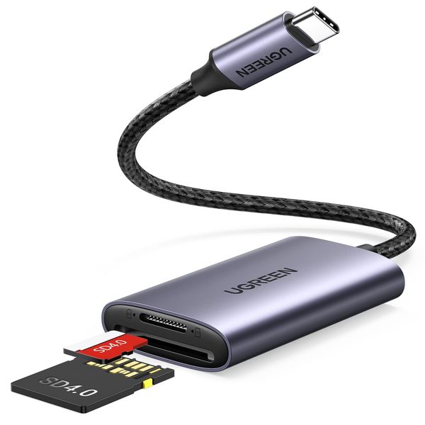 UGREEN USB-C SD Card Reader SD 4.0 UHS-II SDXC Card 4K Video High Speed Transfer UHS-I/UHS-II for SDXC, SDHC, SD, MMC, RS-MMC, microSDXC, microSD, microSDHC etc. uhs2 Memory Card Reader