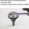 Qrity 73mm Kitchen Sink Strainer Plug, Strainer Waste Plug Stainless Steel Kitchen Sink Strainer Plug