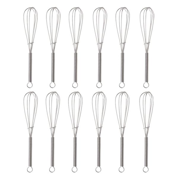 ZLKSKER Small Wire Whisks, Stainless Steel Mini Whisk, Egg Beater (5-inch/12pcs)