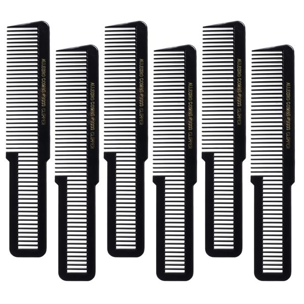 Allegro Combs 9000 Clipper Cutting Combs Blending Combs Fading Combs 6 Pk. (Black)