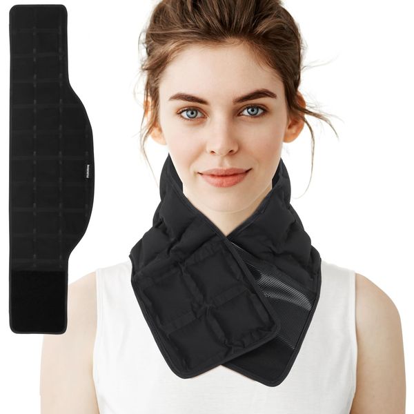 DUKUSEEK Neck Ice Pack Wrap, Gel Hot Cold Therapy Pad for Neck & Shoulder Pain Relief, Cervical, Swelling & Injuries