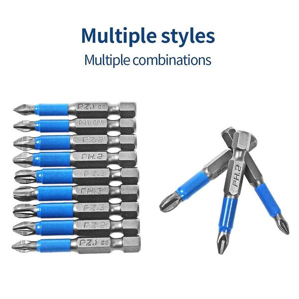 Magnetic Impact Screwdriver Driver Bits Set, 12Pcs Screwdriver Bit Sets Electric Screw Driver Bit Hex Shank Head Drive Bits(PZ1 PZ2 PZ3 PH1 PH2 PH3)