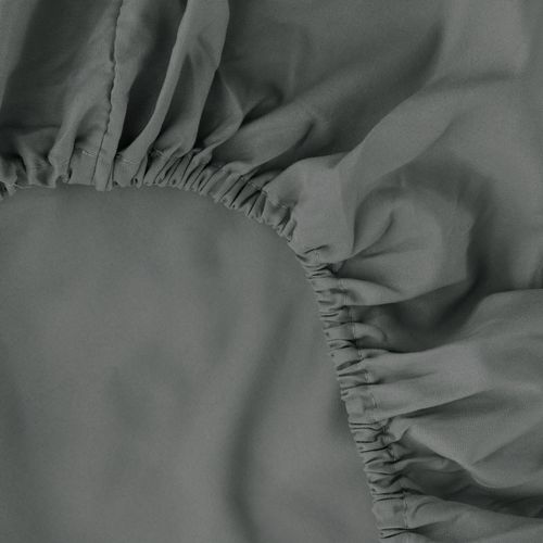 Ghooss Full Size Fitted Sheet Soft,Single Fitted Deep Pocket Sheet,Wrinkle,Fade and Stain Resistant,1 Pack,Dark Gray