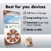 Powermax USA Size 312 Hearing Aid Batteries, Brown Tab, 128 Count