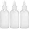 BRIGHTFROM Twist Top Applicator Bottles, Squeeze 4 OZ Empty Plastic Bottles, Refillable, Open/Close Nozzle - Leak Proof, Multi Purpose - 3 PACK