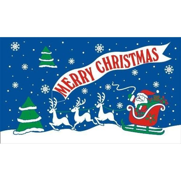 Merry Christmas Blue 3x2 flag