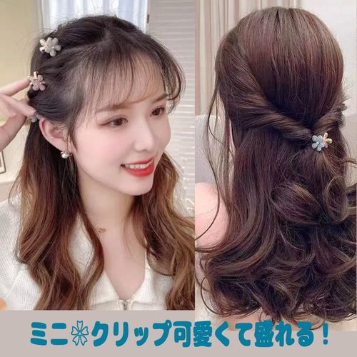 Hair Clip Mini Flower (10 Pieces) Mini Flower Hair Claw Bangs Clip for Kids Black Purple Hair Accessories Adult Wedding Flower Flower Mini Hair Clip Flower Hair Accessory Bangs Clip Cute Hair Clip Small Hair Clip Small Hair Clip Small Bangs Clip Hair Clip