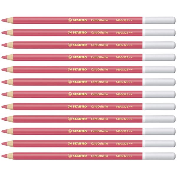 Chalk-Pastel Pencil - STABILO CarbOthello - Pack of 12 - Carmine Red Deep