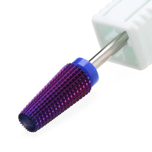 ERUIKA 5 in 1 Nail Drill Bits,Tungsten Carbide Drill Bit, Cuticle Drill Bits Nail Bits for Nail Drill 3/32 Inch for Nail Bit Manicure Pedicure (M, Purple)