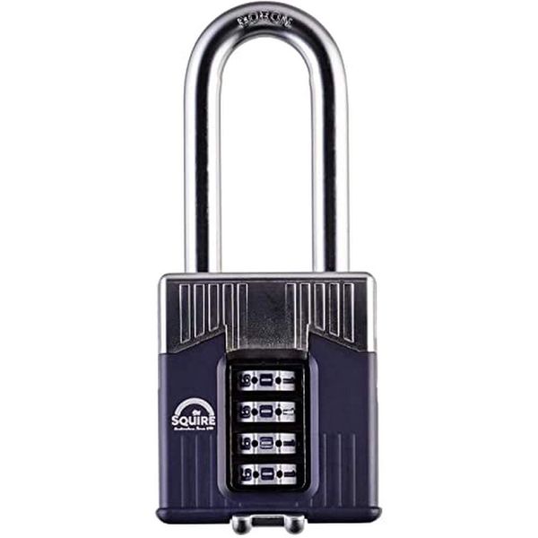 Henry Squire Warrior 4 Wheel Long Shackle Combination Padlock, 55 mm (Length)