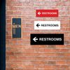Signs ByLITA Basic Restrooms Left Arrow Directional Sign (White/Red) - Large